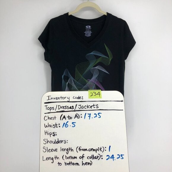 Athletic Works Black Abstract Graphic Short Sleeve Scoop Neck T-shirt size S - Picture 12 of 12